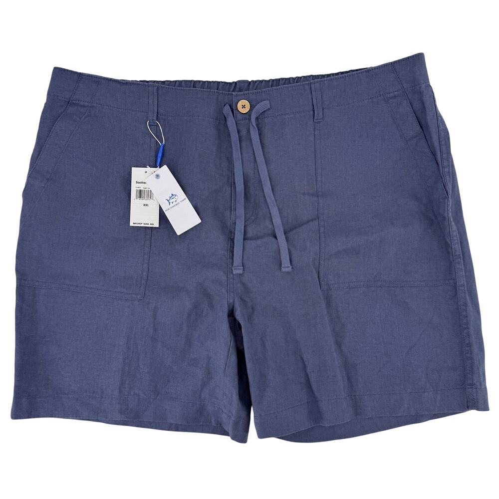 Southern Tide Heritage Preserve Linen Shorts Mens Sz XXL Light Indigo Blue 7"